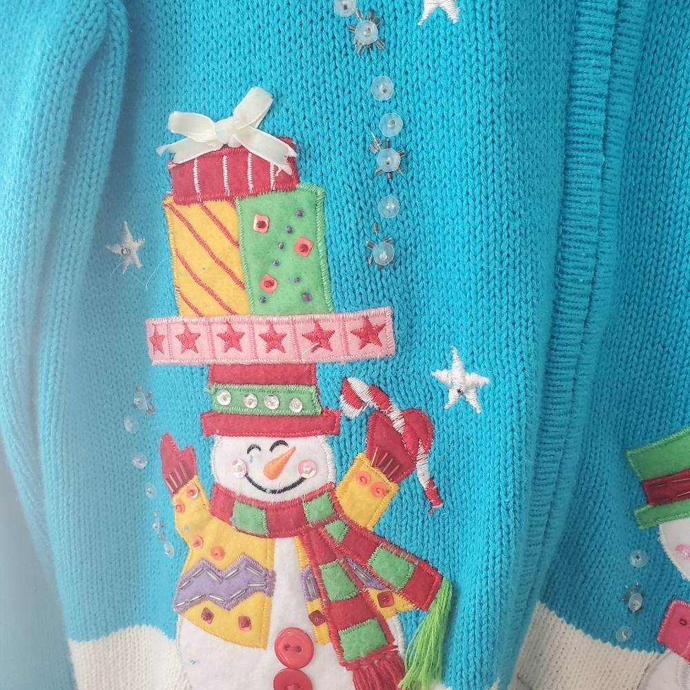 Vintage Heirloom Collectibles Snowman Cardigan - Picture 5 of 9
